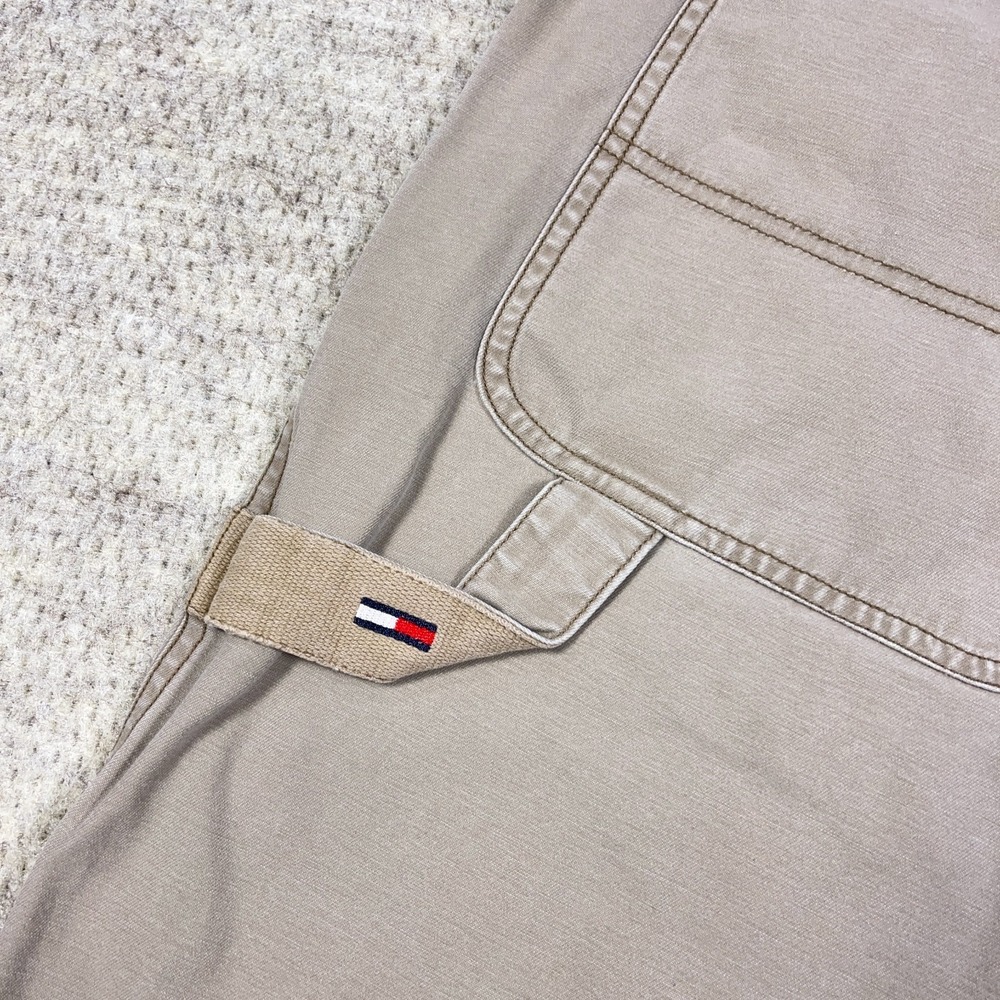 Vintage Y2K Tommy Hilfiger Denim Shorts Men 38 Tan Baggy Jorts Baggy Loose Skate - Picture 13 of 14
